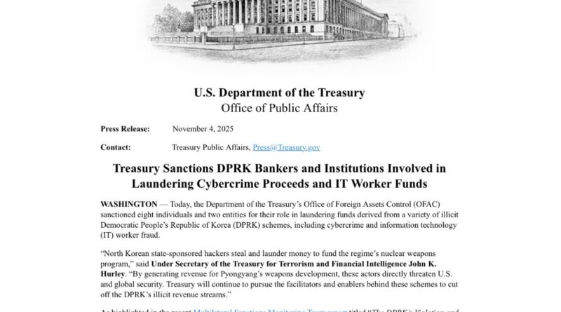 Észak-koreai pénzmosás szankcionálása Észak-koreai pénzmosás szankcionálása