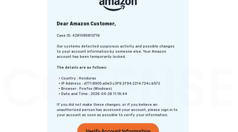 Hamis Amazon biztonsági riasztás Hamis Amazon biztonsági riasztás